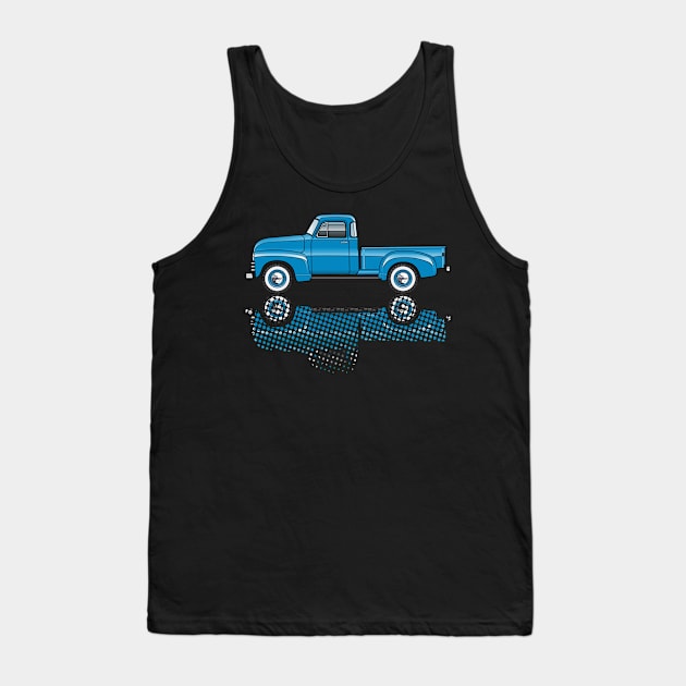 Blue Vintage Truck Tank Top by JRCustoms44